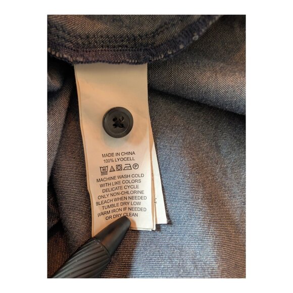 Kate Spade ♠️ Embroidered Indigo Chambray Dress | Medium | Rare Style - Picture 6 of 9